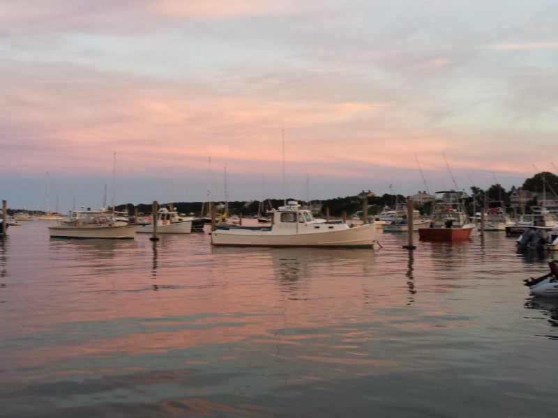Sunset with boats